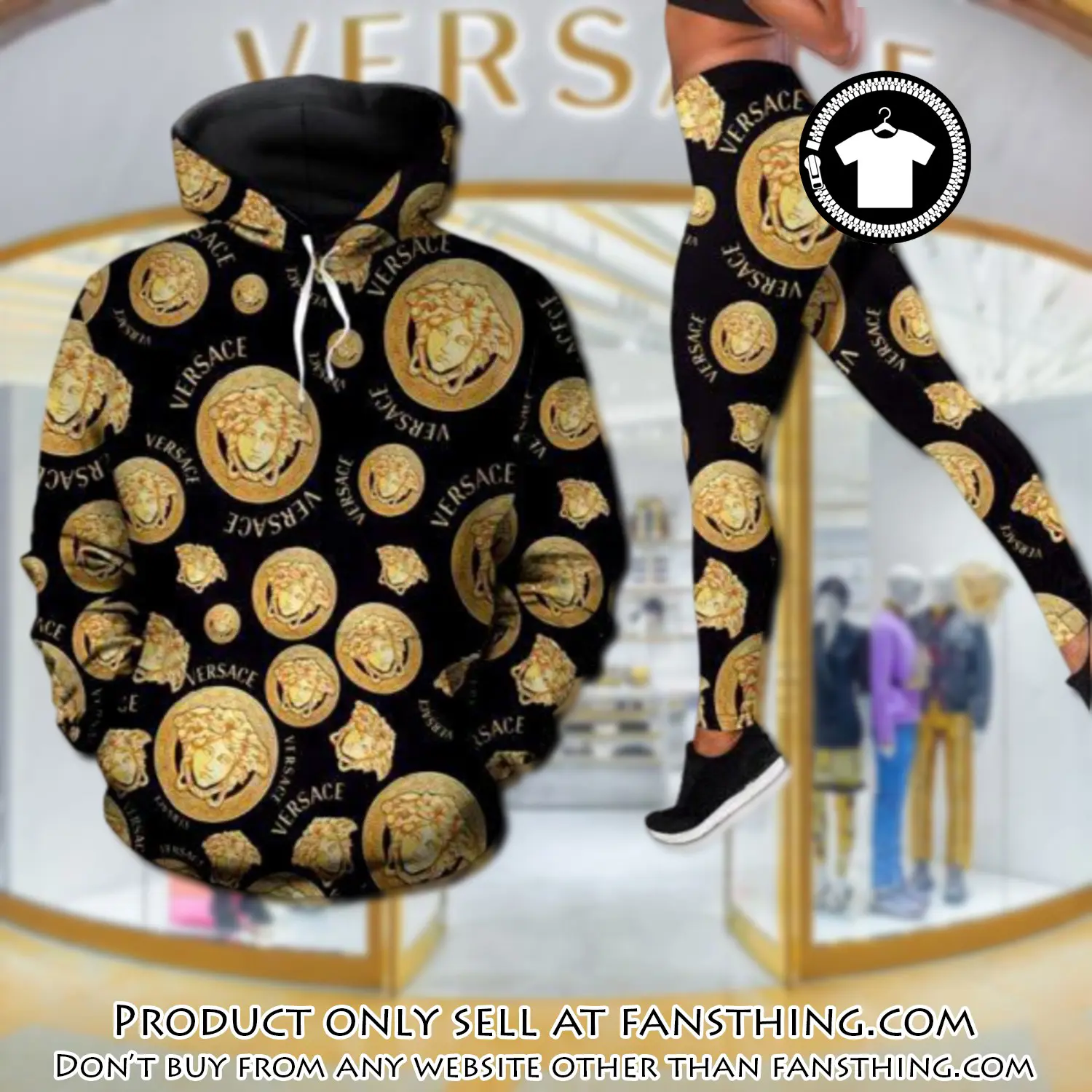 Gianni versace hoodie legging set luxury for women fst5508140